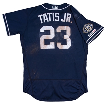 2019 Fernando Tatis Jr. Rookie Season Game Used San Diego Padres #23 Road Jersey Used on 6/26/19 - 2 Hit Game! (MLB Authenticated)
